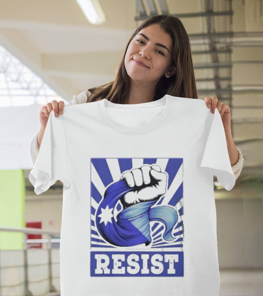 Minnesota Resist ICE Out Blue Fist Star T-Shirt