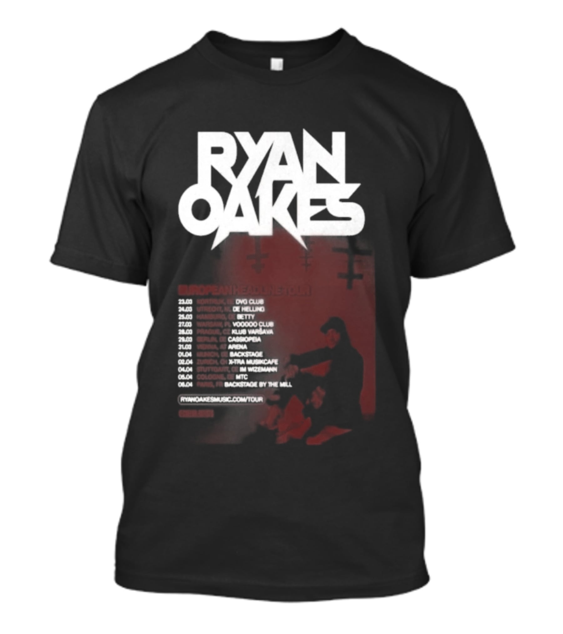 Ryan Oakes European Headline Tour 2026 Locations And Dates T-Shirt