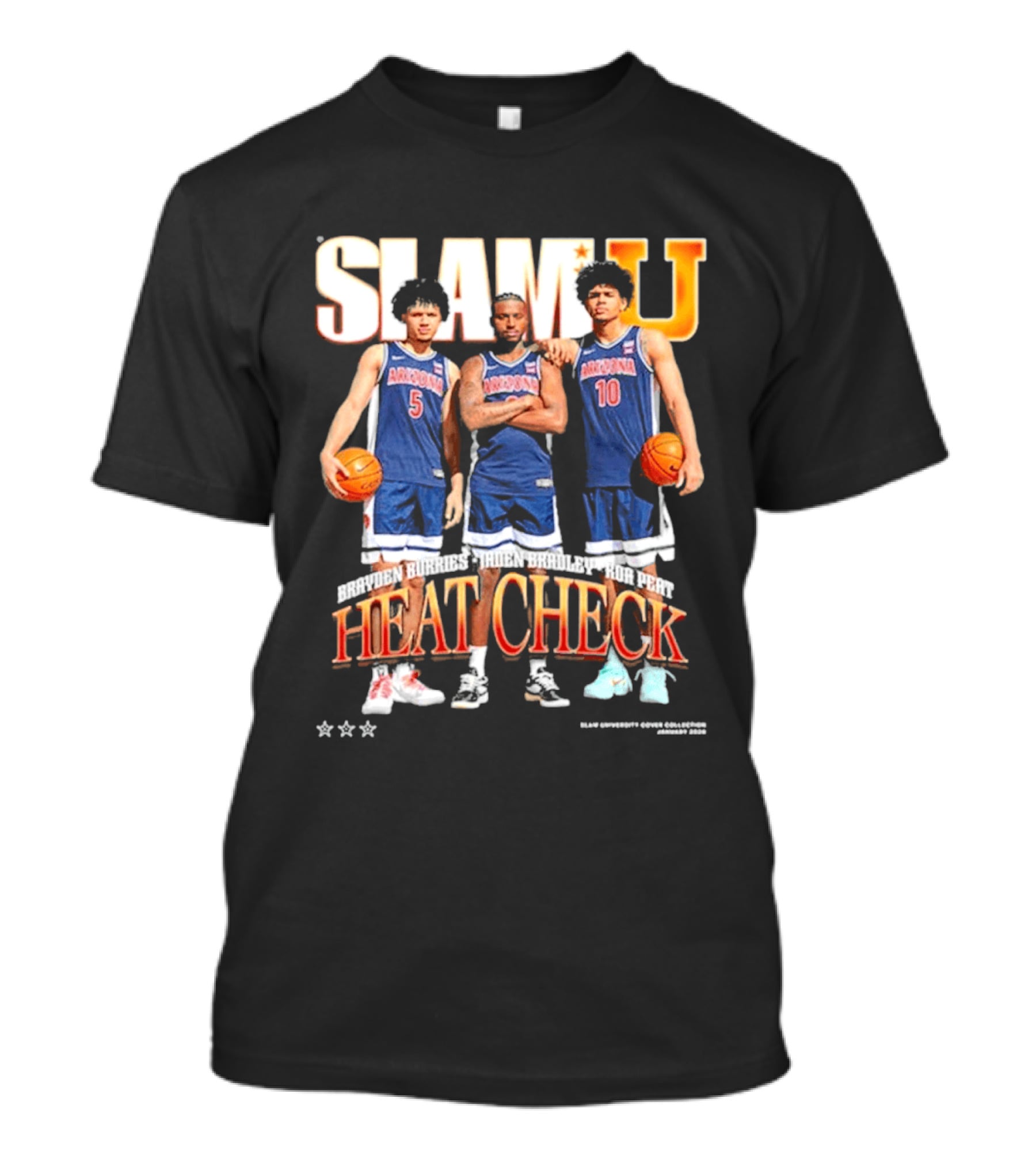 Arizona Wildcats Slam U Heat Check Brayden Burries Jaden Bradley Koa Peat T-Shirt