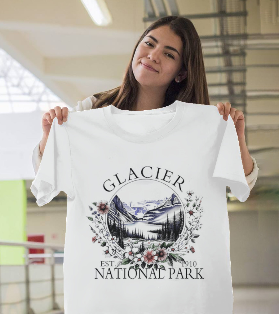 Glacier National Park Scenic Hiking Adventure Est 1910 T-Shirt