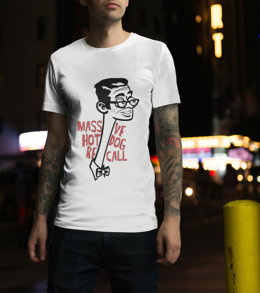 Massive Hot Dog Recall Bowtie Character Sketch T-Shirt