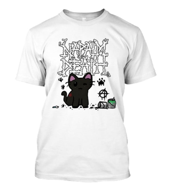 Napalm Death There Is No Authority But Cats Black Cat T-Shirt