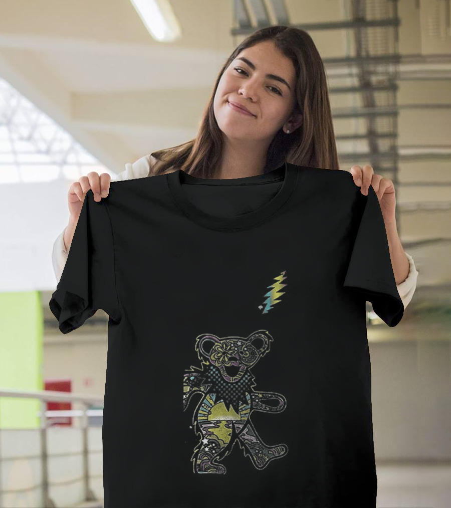 Some Grandpas Play Bingo Real Grandpas Listen To Grateful Dead Teddy Bear With Feather T-Shirt