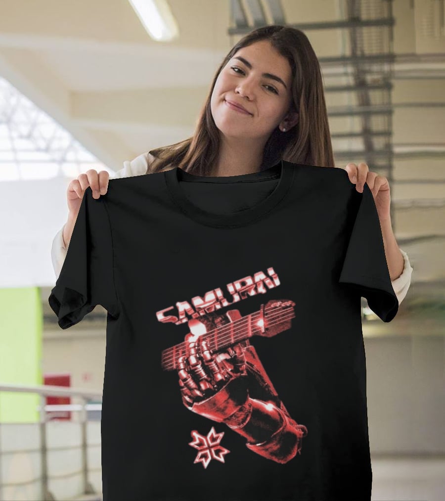 Samurai Cyberpunk 2077 Metallic Hand Guitar T-Shirt