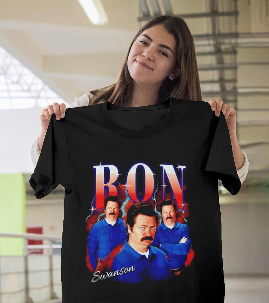 Parks And Recreation Ron Swanson Hearthrob Character Collage T-Shirt