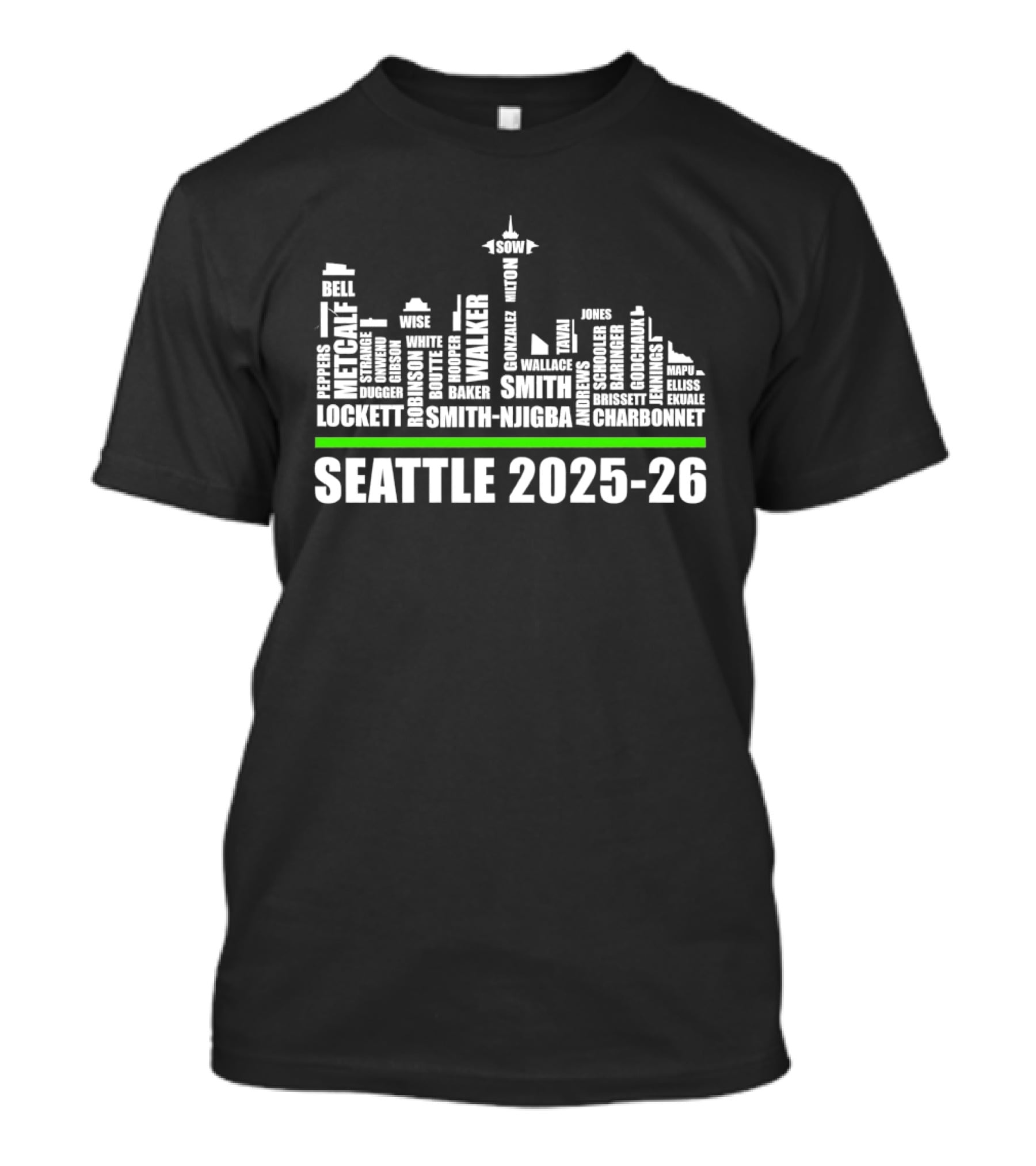 Seattle 2025 26 Skyline City Seahawks T-Shirt