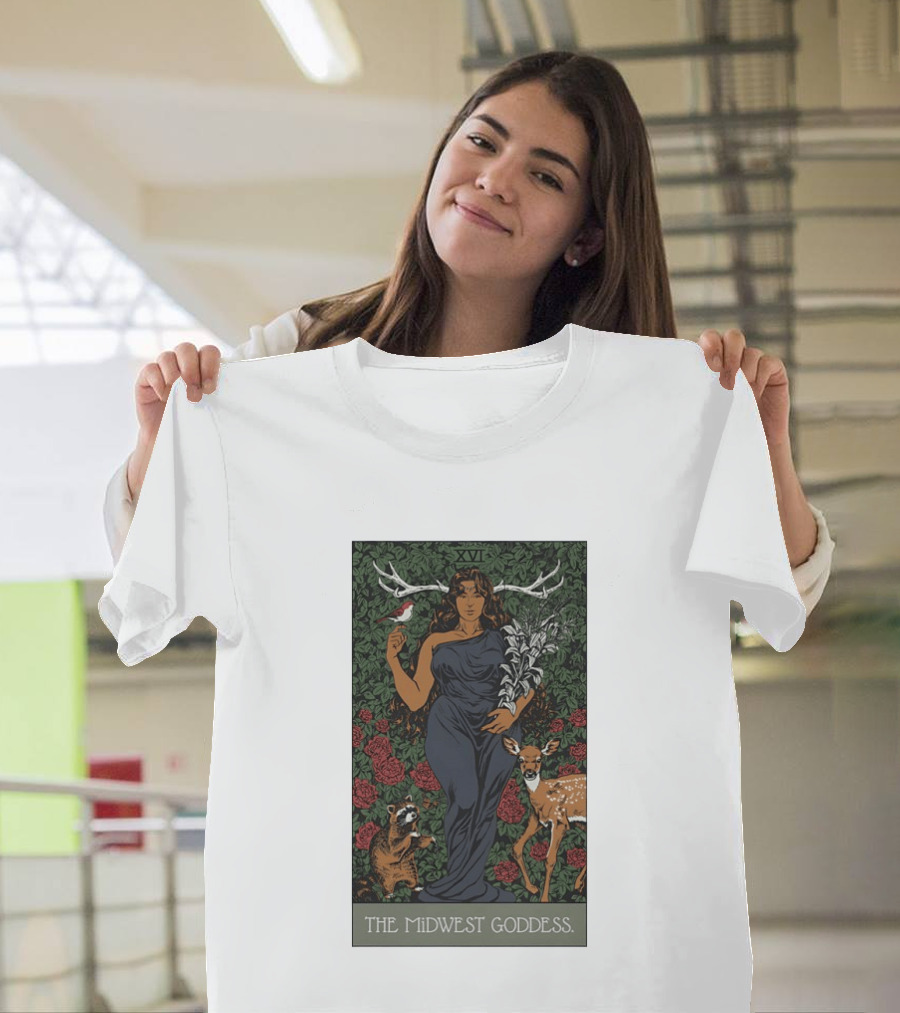 The Midwest Goddess XVI Antlered Deity With Nature T-Shirt