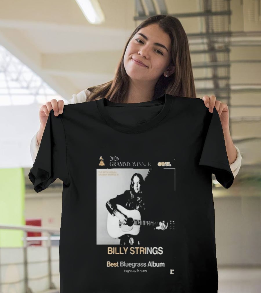 Billy Strings 2026 Grammy Winner Best Bluegrass Album Performance Acoustic Guitar T-Shirt