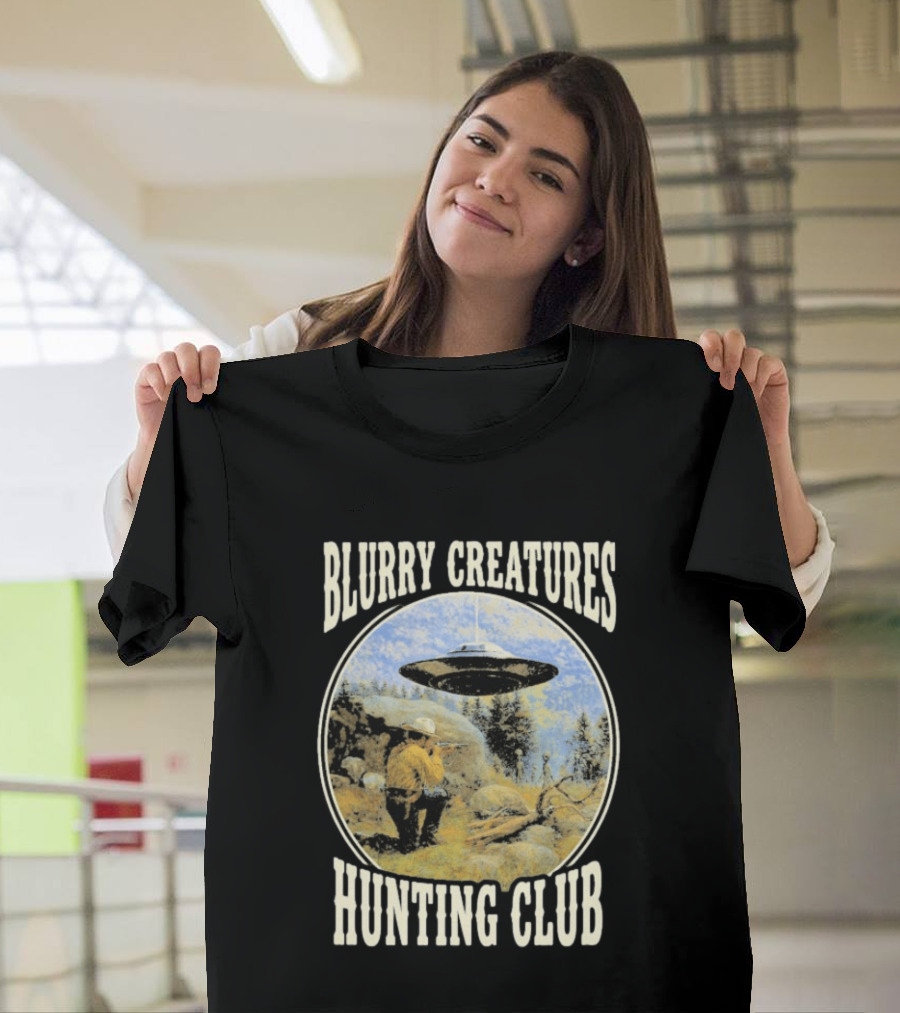 Blurry Creatures UFO Encounter Wilderness Adventure Hunting Club T-Shirt