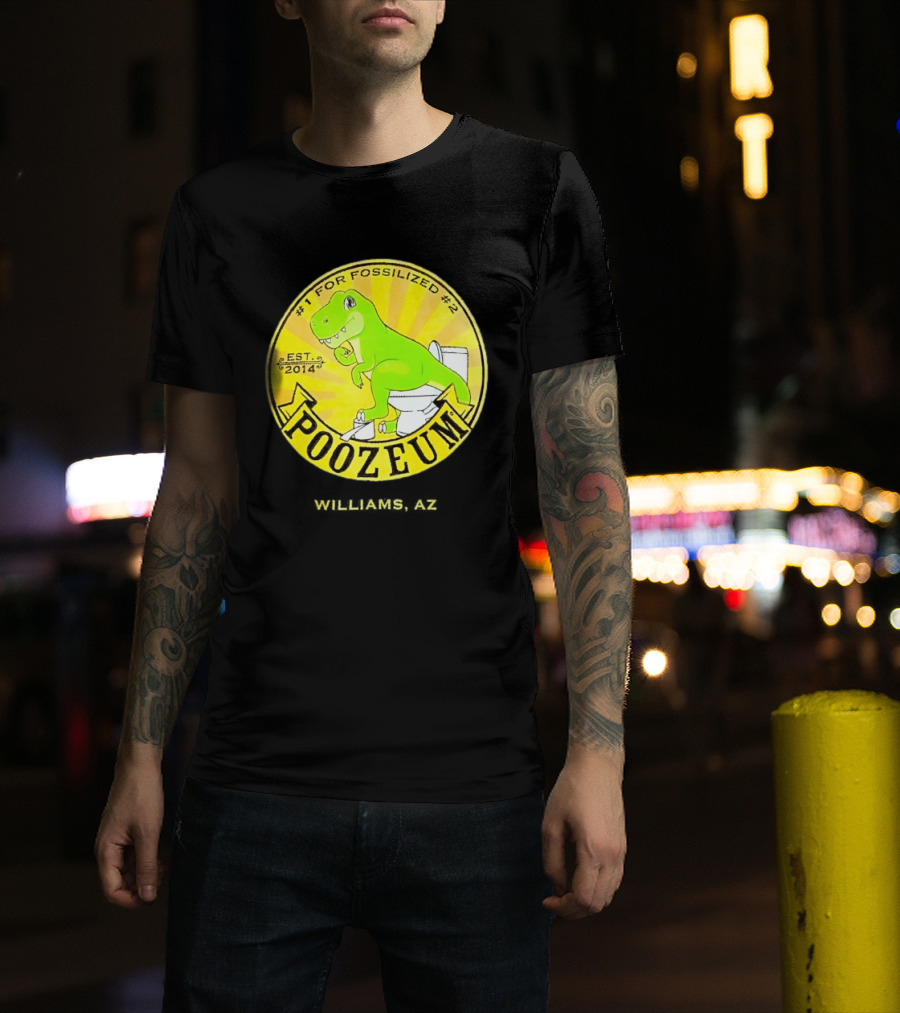Poozeum Dinosaur Toilet Humor Est. 2014 #1 For Fossilized #2 T-Shirt