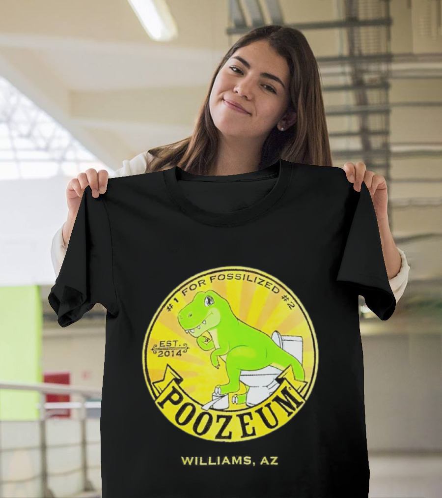 Poozeum Dinosaur Toilet Humor Est. 2014 #1 For Fossilized #2 T-Shirt