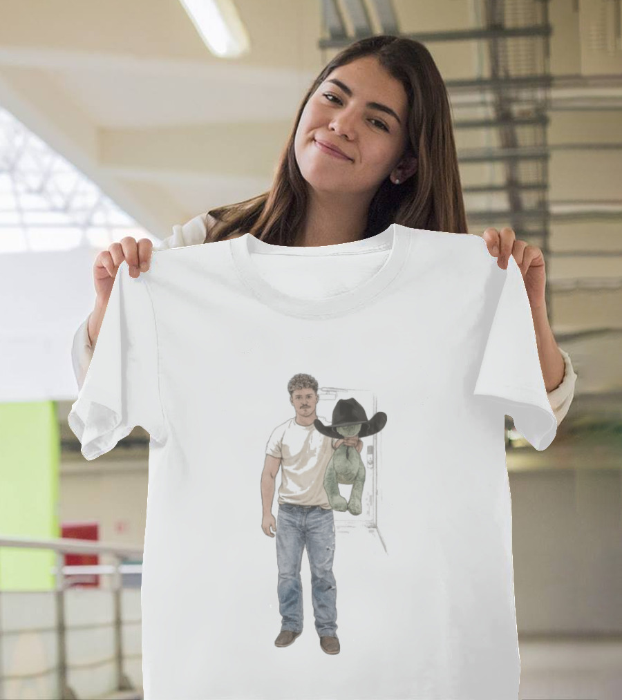 Cole Roach Cowboy With Stuffed Animal Wearing Black Hat T-Shirt