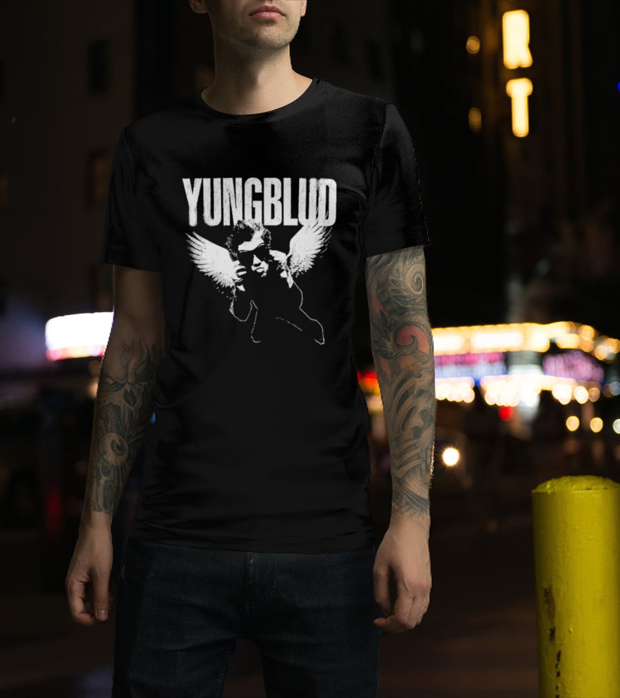 Yungblud Angel Wings Monochrome T-Shirt