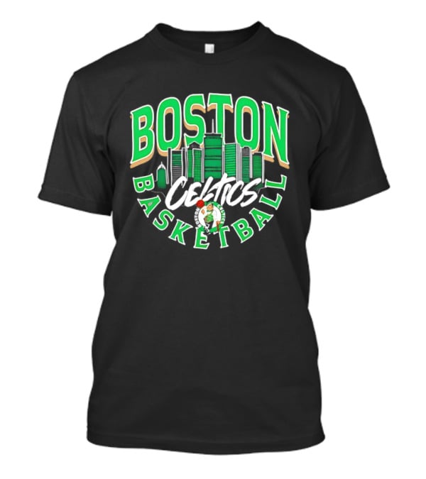 Boston Celtics Basketball City Skyline T-Shirt