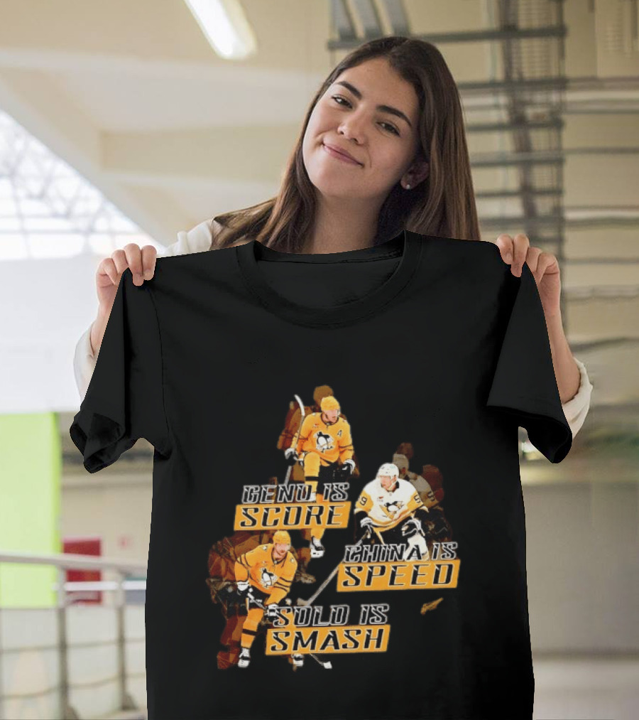 Pittsburgh Penguins Geno Score China Speed Solo Smash Hockey Players T-Shirt