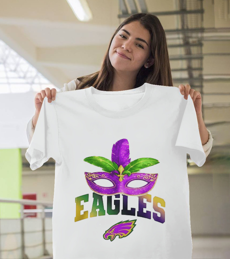 Eagles Mardi Gras Mask Festival Celebration T-Shirt