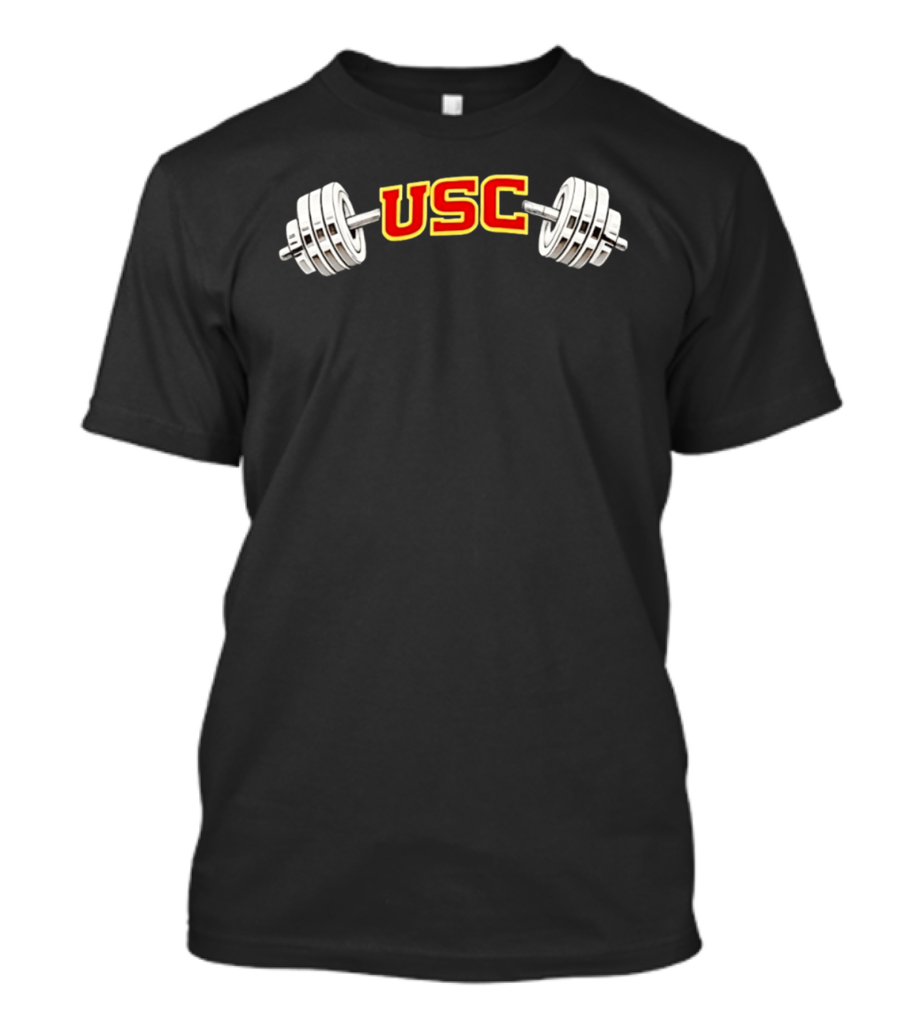 USC Barbell Flex Muscle Powerlifting Fitness T-Shirt