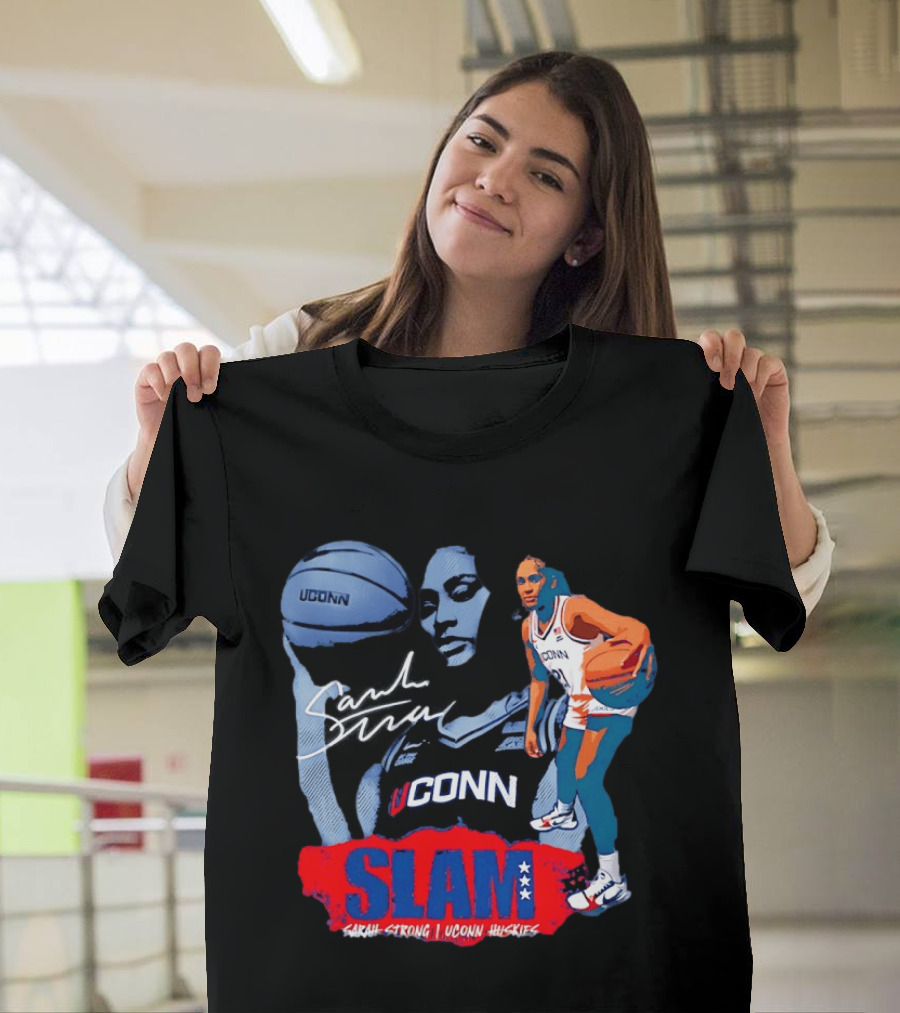UConn Huskies Sarah Strong Basketball SLAM Cover T-Shirt