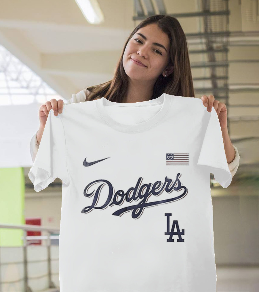 Nike LA Dodgers American Flag 250th Anniversary USA T-Shirt
