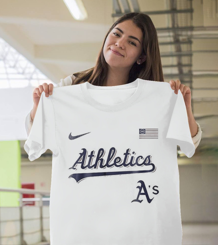 Nike Athletics USA Flag Oakland Athletics 250th Anniversary T-Shirt