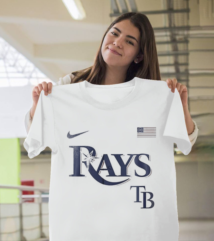 Tampa Bay Rays Nike TB American Flag 250th Anniversary USA Baseball T-Shirt