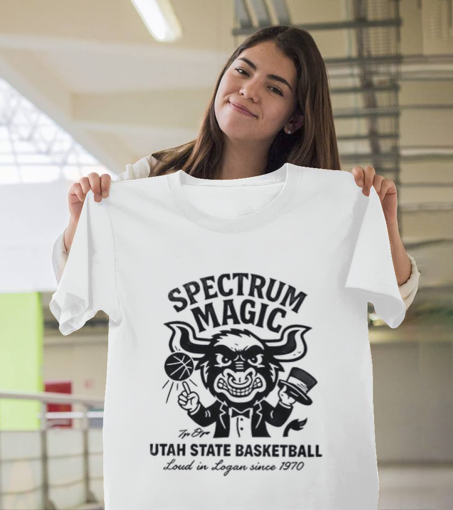Spectrum Magic Utah State Basketball Loud In Logan Since 1970 T-Shirt