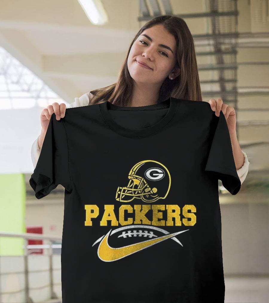Green Bay Packers Helmet Fan Apparel Nike Football T-Shirt