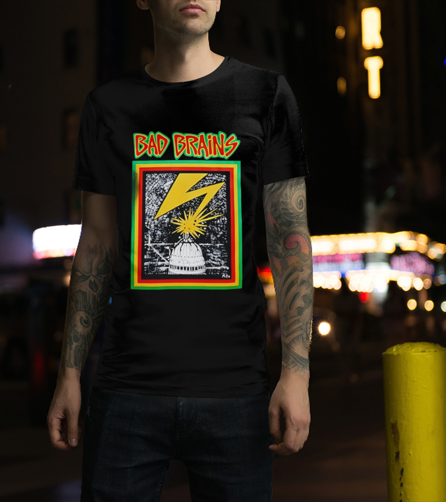 Bad Brains Lightning Capitol Explosion Bold Graphic Retro Vibe T-Shirt