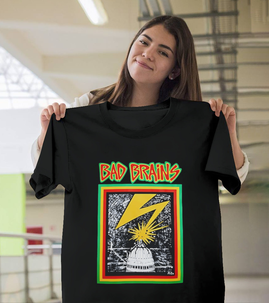 Bad Brains Lightning Capitol Explosion Bold Graphic Retro Vibe T-Shirt