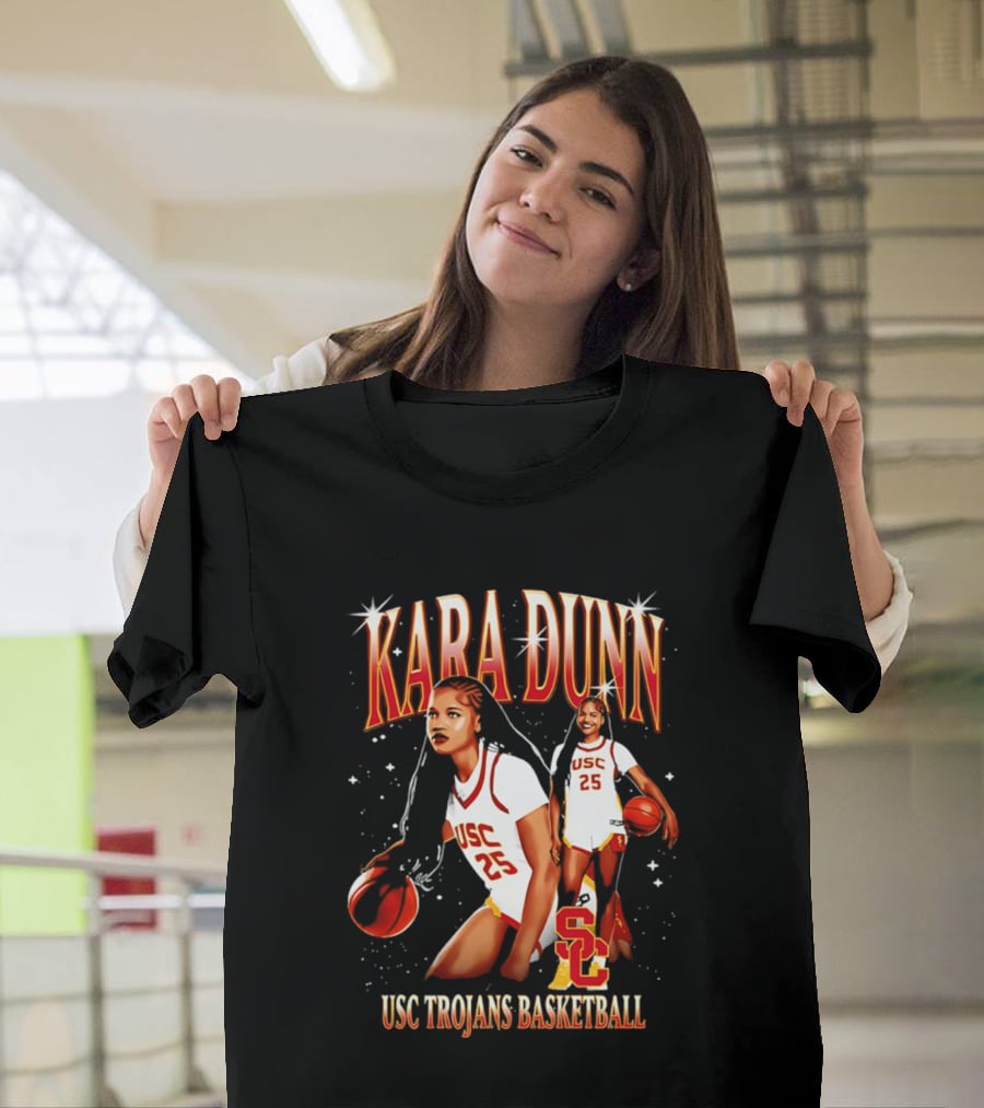 Kara Dunn USC Trojans Basketball Player Collage With Jersey 25 And Iconic SC T-Shirt