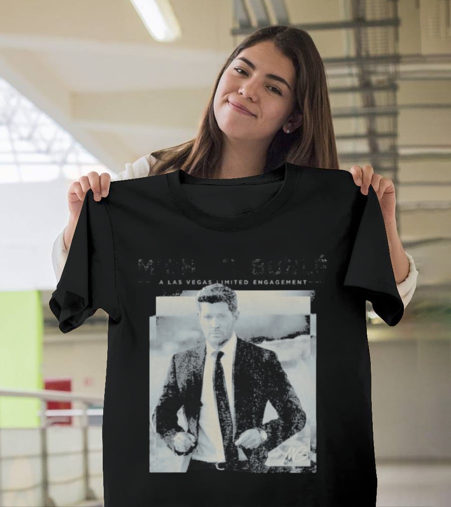 Michael Buble A Vegas Photo Classic Suit Style MB Signature T-Shirt