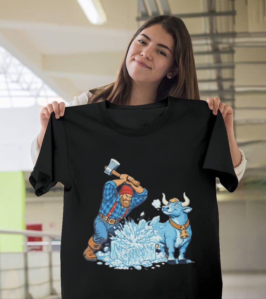 Minnesota Paul Bunyan Babe Blue Ox Breaking Ice Resistance T-Shirt