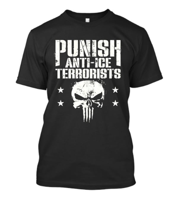 Punish Anti Ice Terrorists Skull Stars T-Shirt