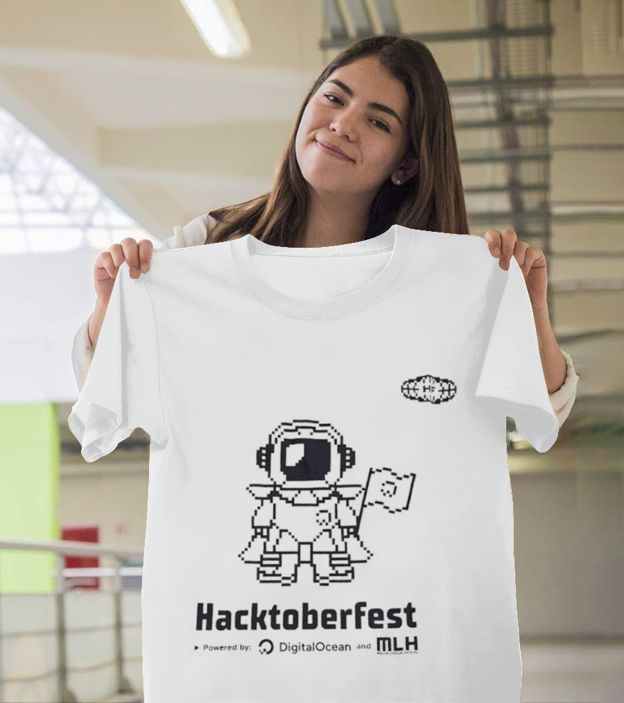 Hacktoberfest Astronaut Pixel Art Banner T-Shirt