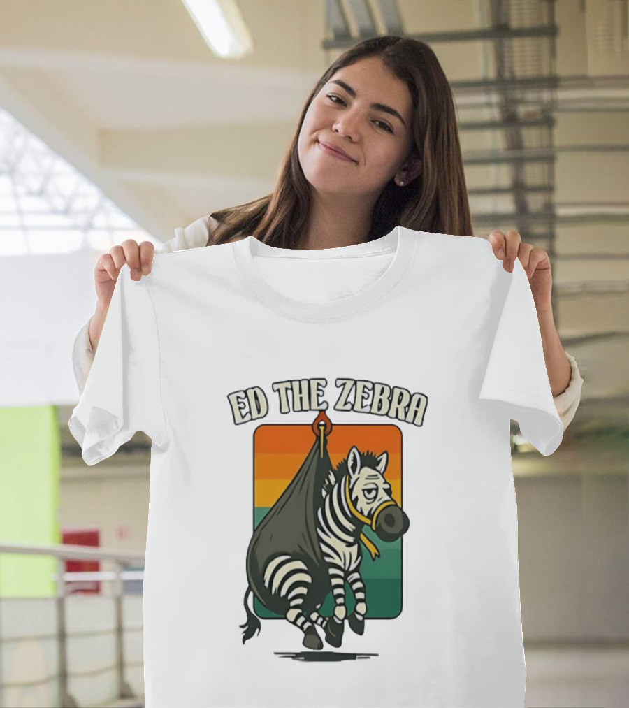 Ed The Zebra Retro Striped Capture Scene T-Shirt