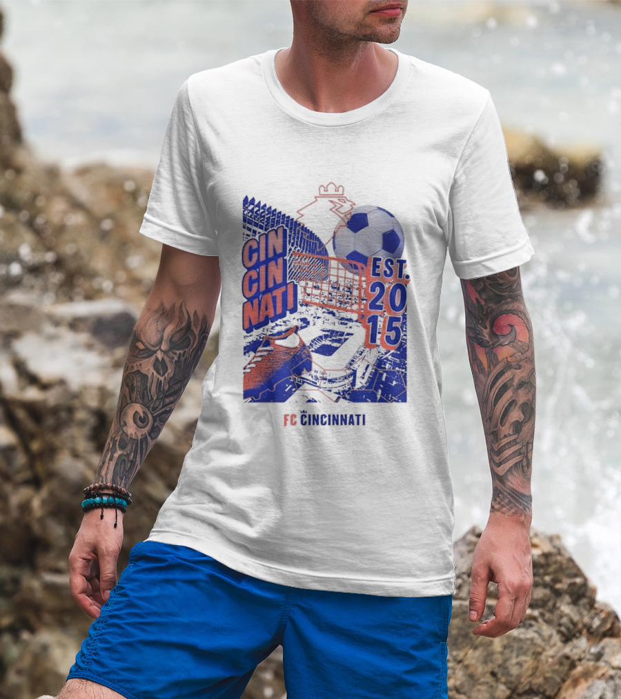 FC Cincinnati Est 2015 Soccer Ball Cleats Iconic Sports Team T-Shirt