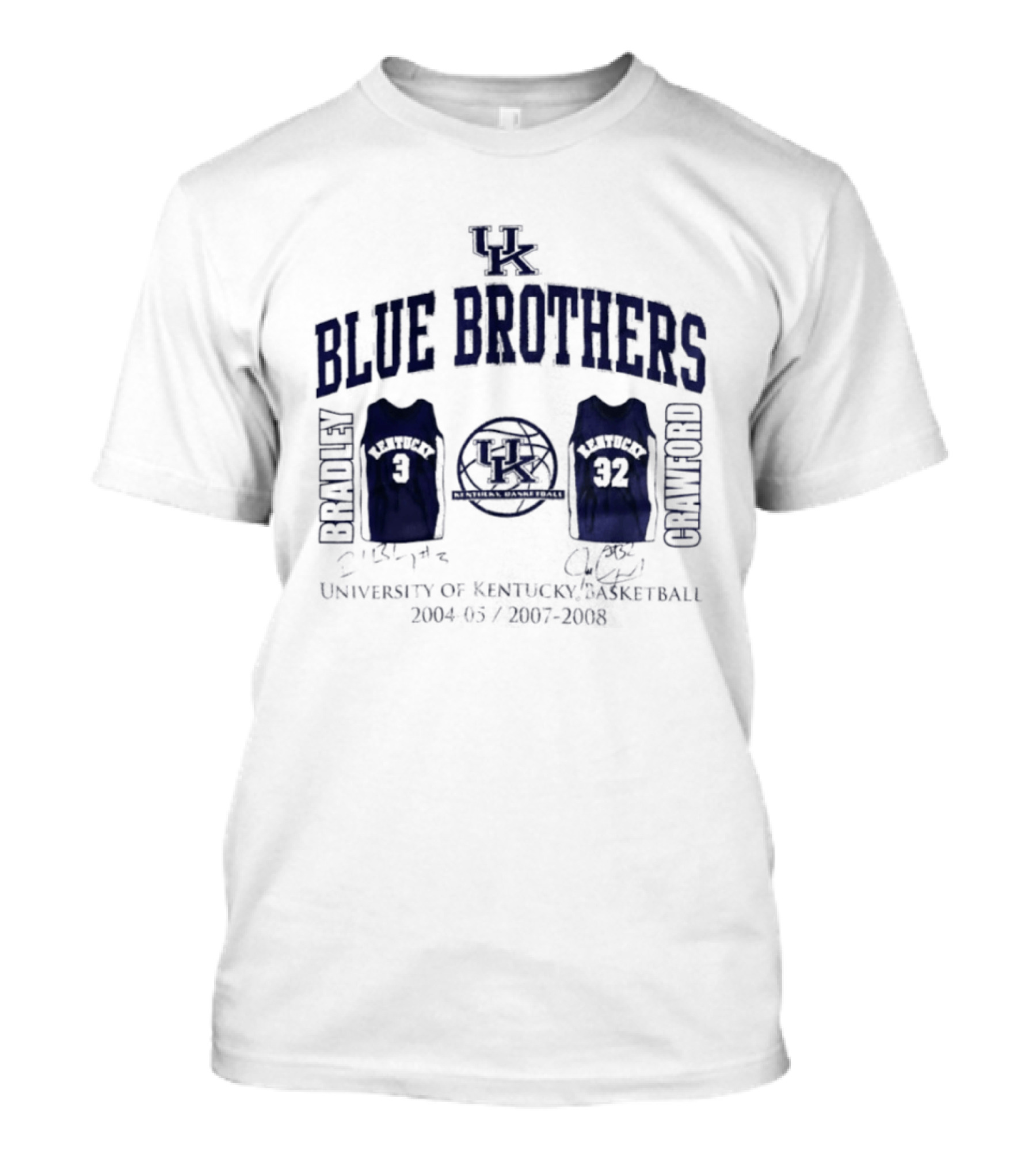 Kentucky Wildcats Blue Brothers Bradley Crawford Signatures Basketball 2003 2004 Jerseys T-Shirt