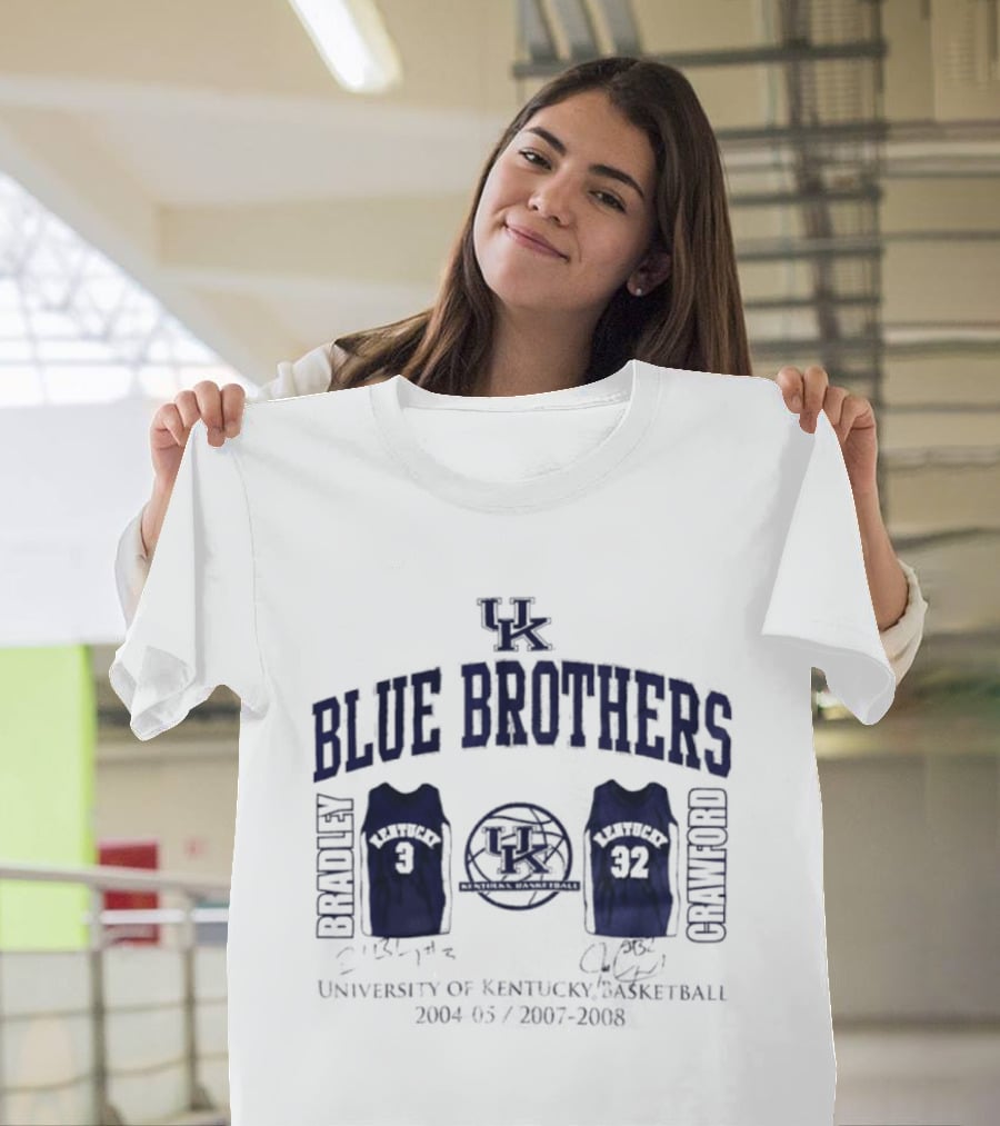Kentucky Wildcats Blue Brothers Bradley Crawford Signatures Basketball 2003 2004 Jerseys T-Shirt