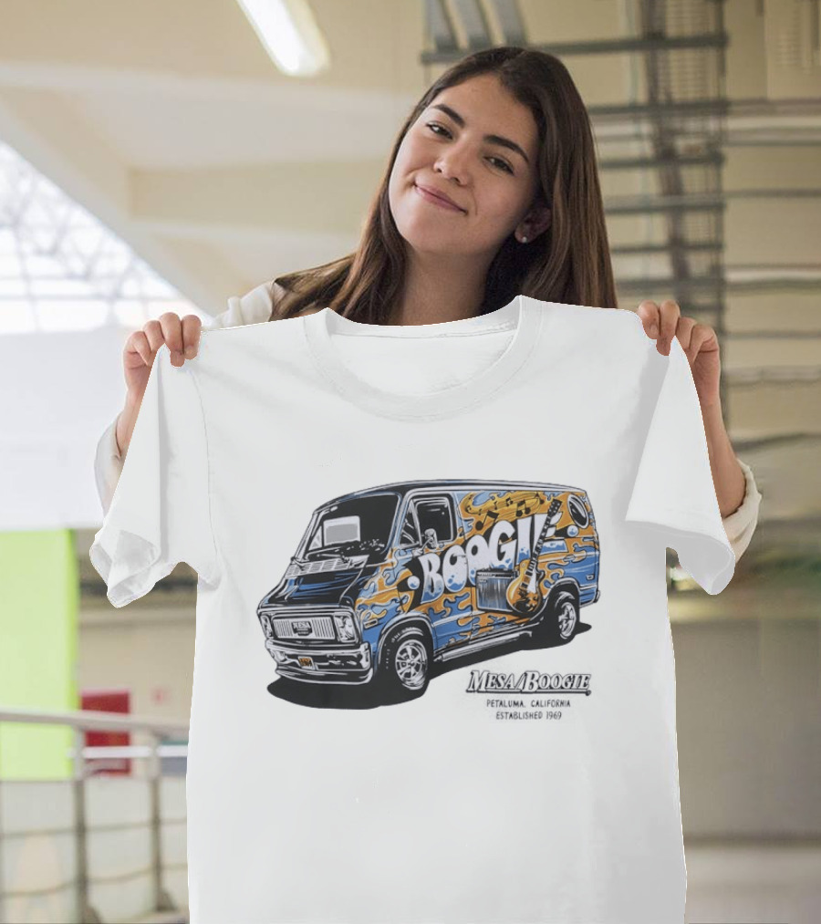 Boogie Van Music Theme Mesa Boogie Amplifier Guitar Established 1969 T-Shirt