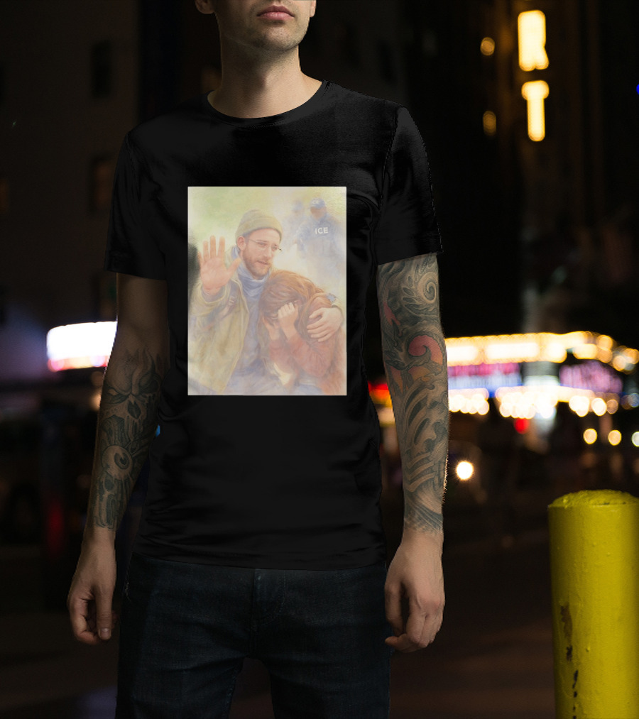 Justice For Alex Pretti Rest In Peace Anti ICE Cross Compassionate Protest T-Shirt