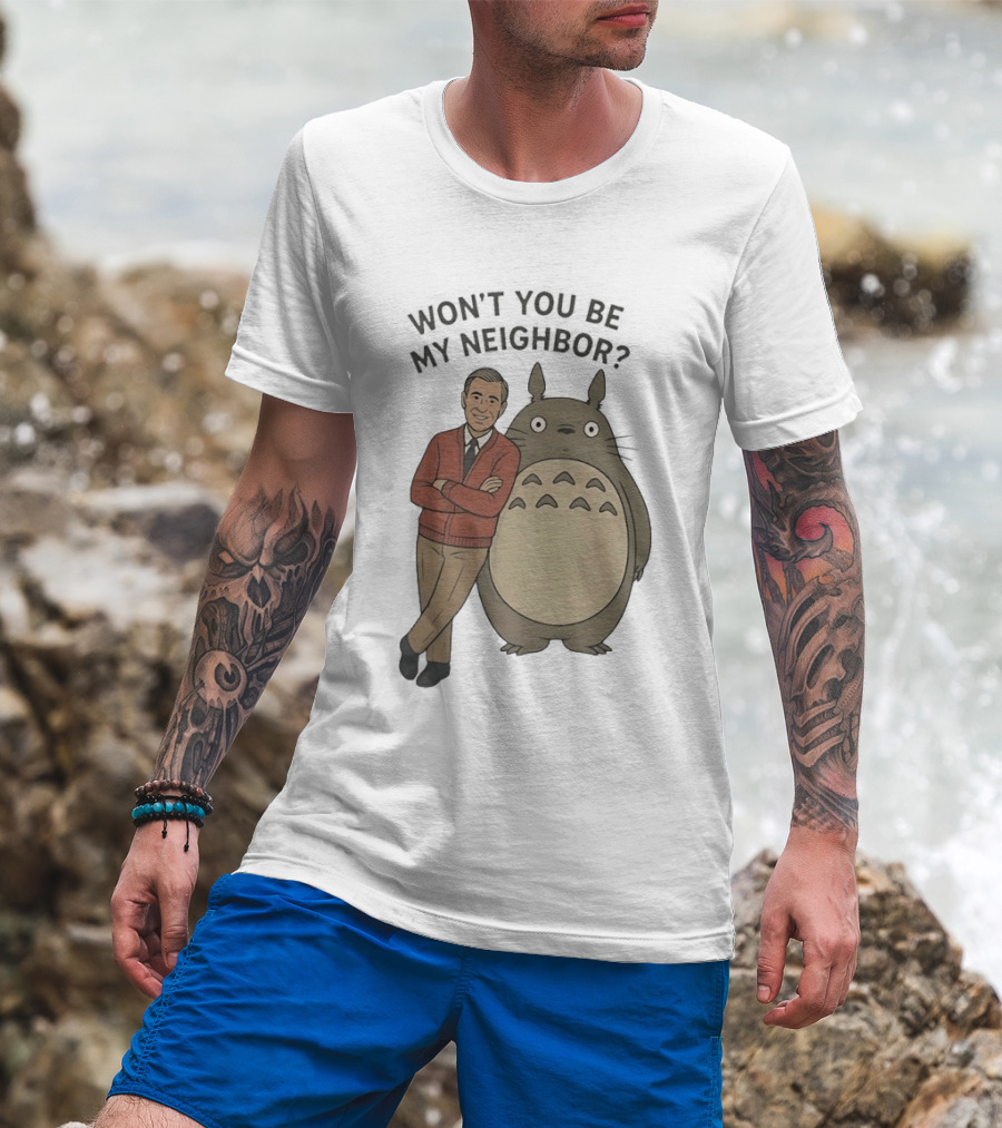 Totoro Won't You Be My Neighbor Mr. Rogers Mashup T-Shirt