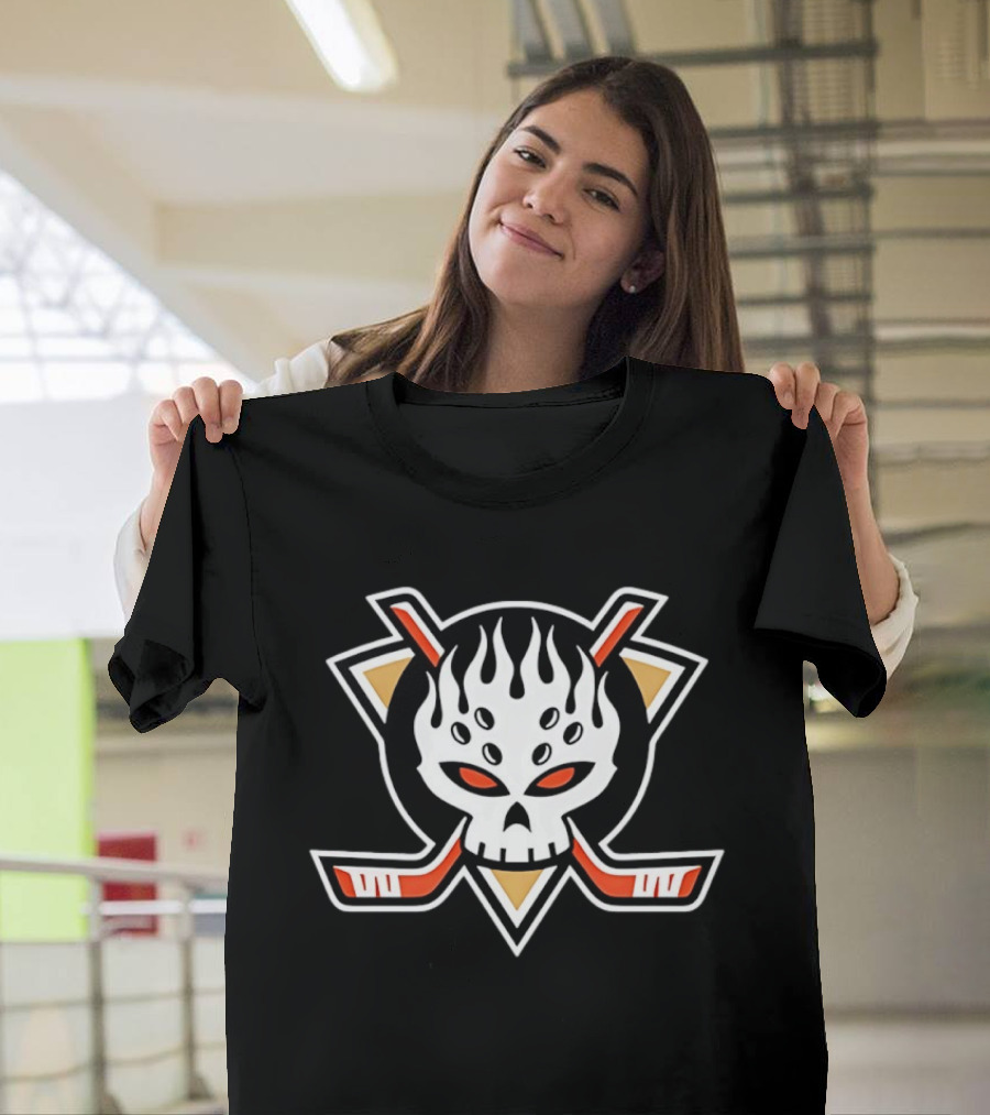 Anaheim Ducks The Offspring Hockey Skull Flame T-Shirt