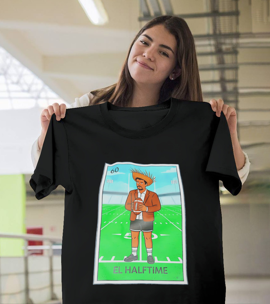 Bad Bunny El Halftime Football Card 60 Stadium Scene T-Shirt