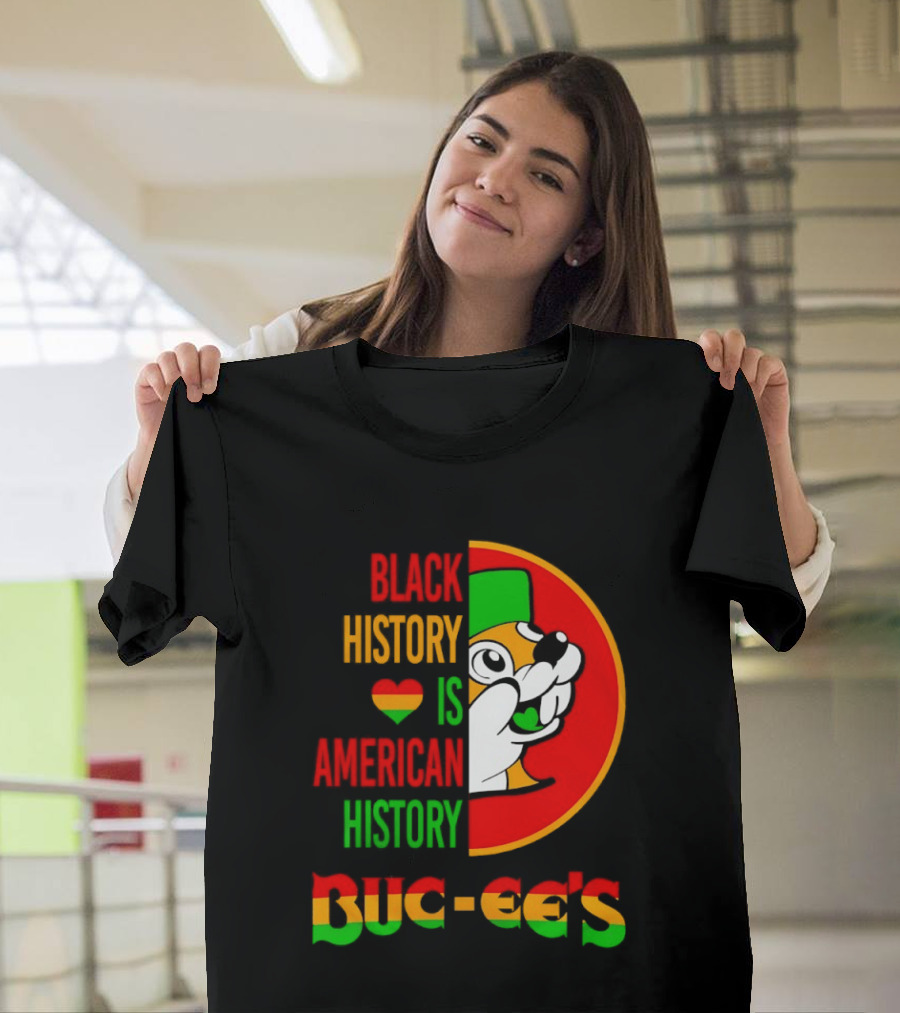 Buc Ee's Black History Is American History Heart Icon With Buc Ee's T-Shirt