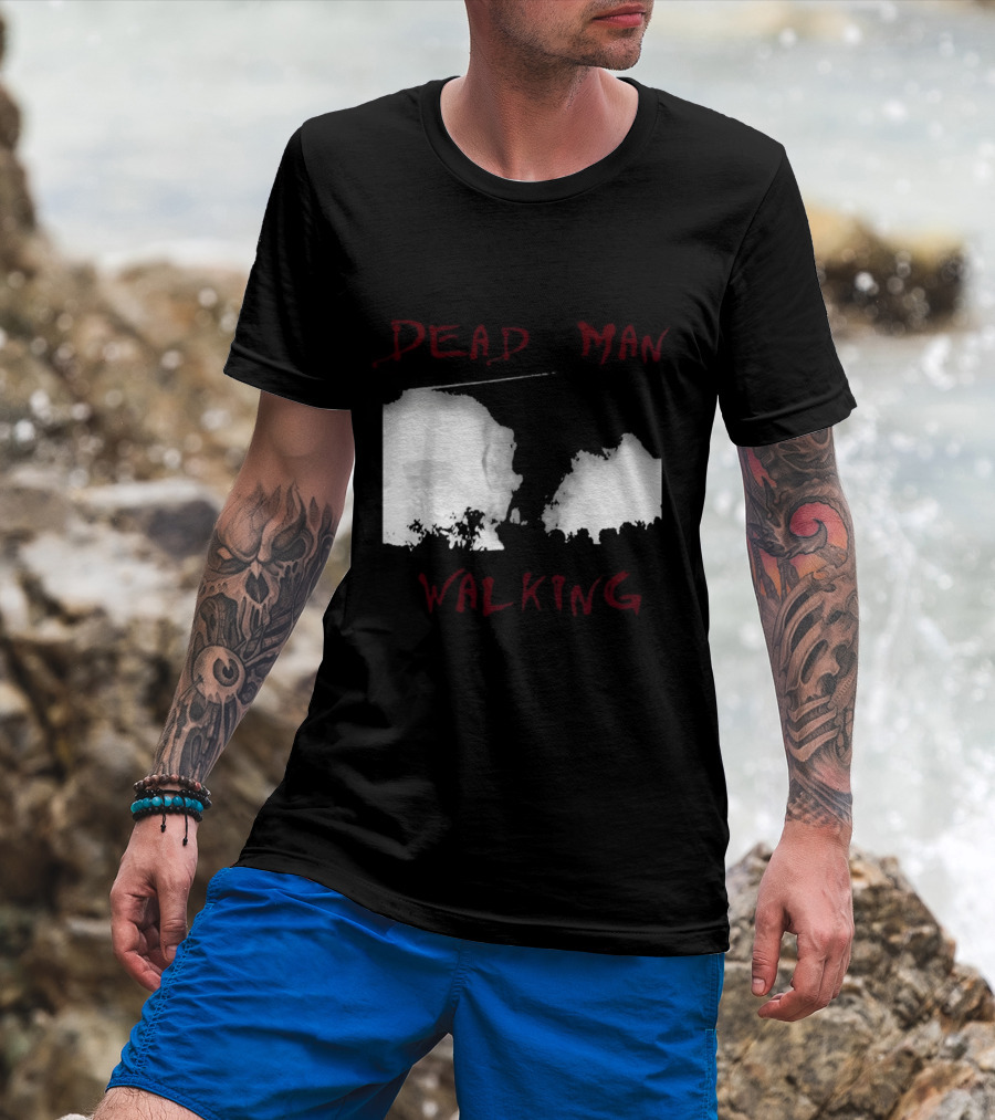 Dead Man Walking Zombie Hand Print Grunge T-Shirt
