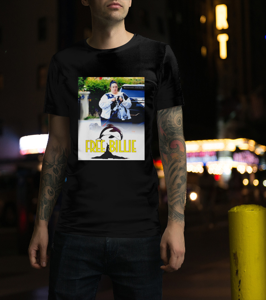 Free Billie Fat 2026 Meme Parody With Whale And Dog Walking T-Shirt