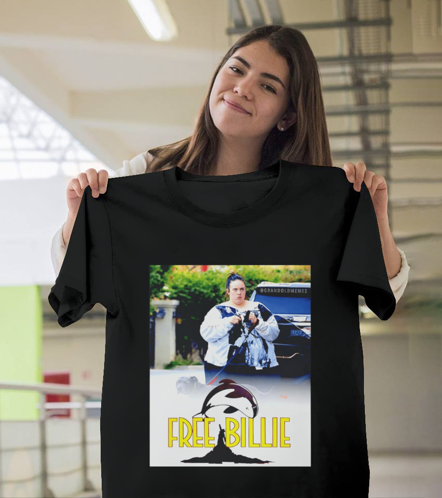Free Billie Fat 2026 Meme Parody With Whale And Dog Walking T-Shirt