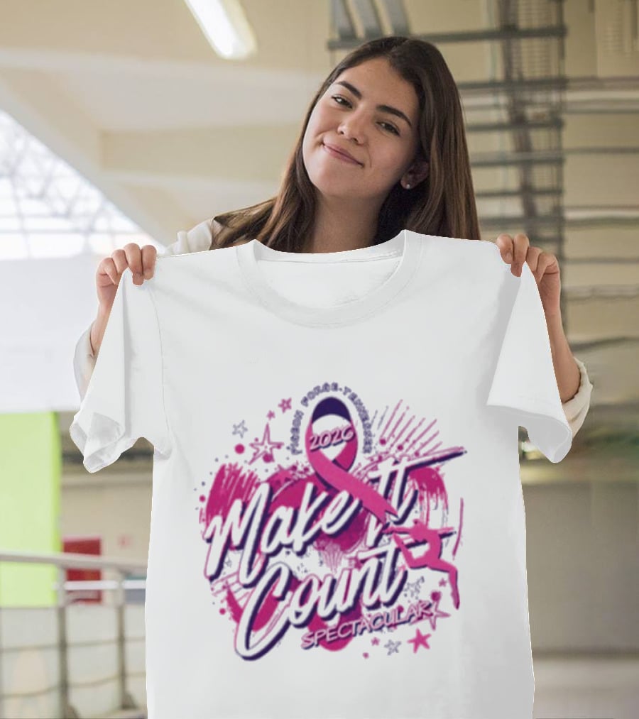 ASO Gymnastics 2026 Make It Count Spectacular Pink Ribbon Celebration T-Shirt