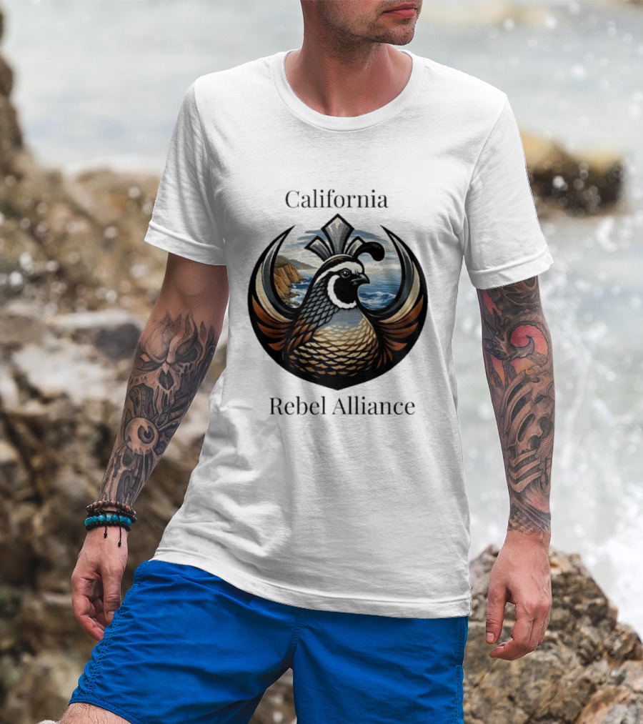 California Rebel Alliance Quail Coastal T-Shirt