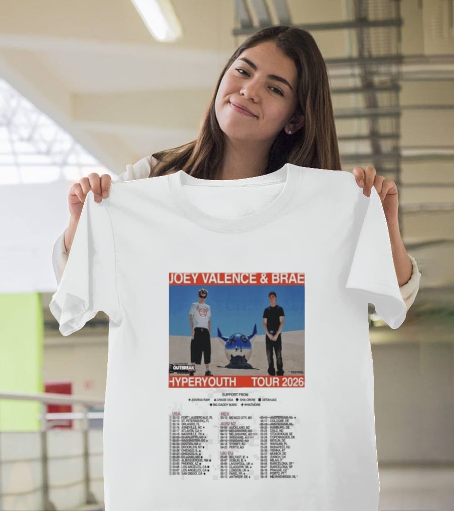 Joey Valence & Brae Hyperyouth Tour 2026 Festival Outbreak T-Shirt
